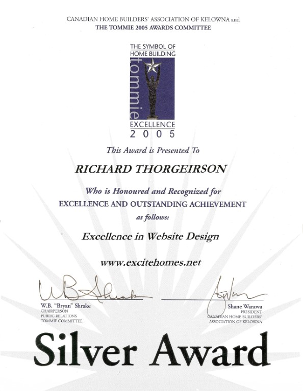 Silver Award for Web Site, Excellence in Website Design